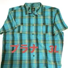 美品 prAna ターコイズ チェック柄 半袖シャツ　メンズ　XXL(3L)のサムネイル