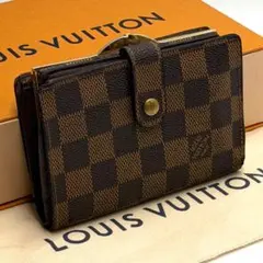 ルイヴィトン ダミエ エベヌ ポルトモネビエ ヴィエノワ 二つ折り財布