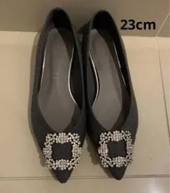 LE TALON ビジューフラットパンプス 23cm