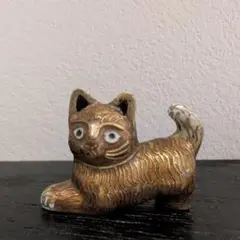 七宝　猫　置物　アンティーク