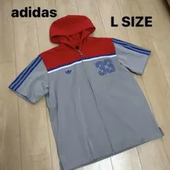90s アディダス　半袖 トラックジャケット ジップ　パーカー トレフォイル　L