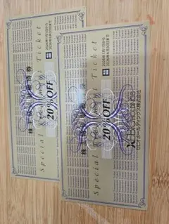 ゼビオホールディングス 優待券　20%割引券　2枚