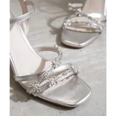 ランダ RANDA ビジューヒールアップサンダル