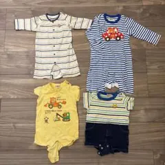 ベビー服 ロンパース・カバーオール 4点セット　ミキハウス　ホットビスケッツ