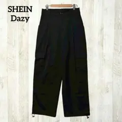 SHEIN Dazy カーゴパンツ M 黒 ブラック ワイド ストレート 伸縮性