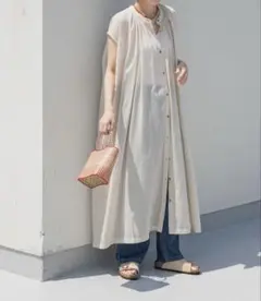 URBAN RESEARCH DOORSコットンボイルギャザーフレンチワンピース