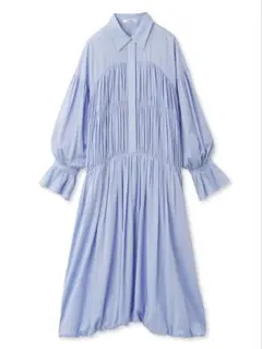 【SNIDEL】コットンギャザーバルーンシャツワンピース