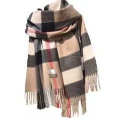 ノバチェック ストール マフラー カシミヤ 大判サイズ 新品未使用