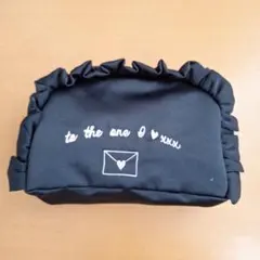 フリル付き黒ポーチ　ハニーサロンのサムネイル