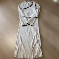 チャオパニック　ワンショルダービスチェ　ニットロングワンピース　ニットワンピース