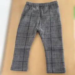チェック柄フリース裏地パンツ 80