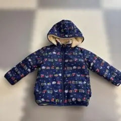 HB キッズ 中綿コート 乗り物柄 ネイビー