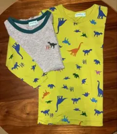 恐竜柄 長袖&五分袖Tシャツ　120cm 2枚セットhakka kids