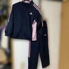 【美品】adidas ジャージ セットアップ　ネイビー/ピンク　140cm