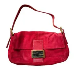 FENDI マンマバケット スウェード 赤 ハンドバッグ