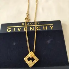 値下新品未使用ヴィンテージGIVENCHYゴールドストーン入りネックレス レトロ