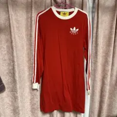 GUCCI Adidas コラボ 長袖Tシャツ レッド 膝上ワンピース