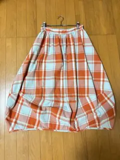 HEART MARKET オレンジチェックバルーンスカート