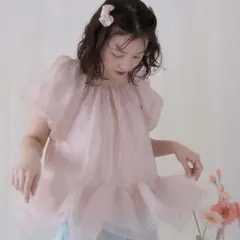 【oneu】tulle chiffon blouse(ベビーピンク) oneu】tulle chiffon blouse(ベビーピンク) | Mercari