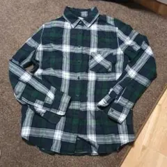UNIQLO ネルシャツ M ネイビー/グリーンチェック