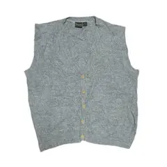 希少 XL ニットベスト Vネック グレー 杢柄 韓国製