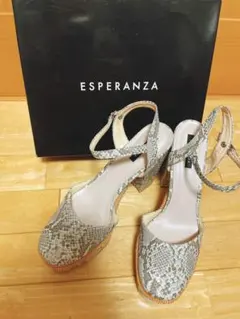 ESPERANZAパイソン柄厚底パンプスLL