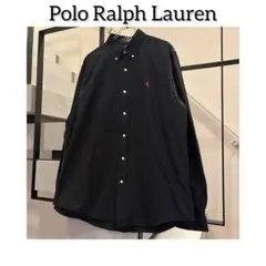 ポロラルフローレン　qrタグ　長袖シャツ　黒　赤ポニー