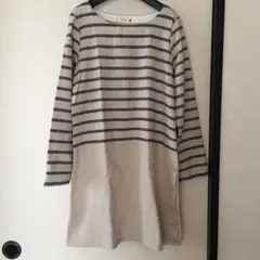 【美品】earth ボーダーワンピース