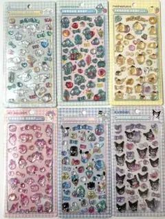 【新品未使用】 ぷくぷくシール サンリオ6枚セット♡