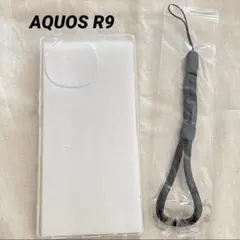 AQUOS R9 クリアケース ストラップ付き シンプル SHARPのサムネイル
