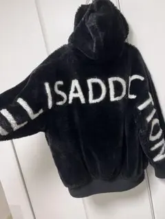 フリースジャケット フード付き 黒