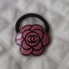 CHANEL 花モチーフ ヘアゴム ピンク