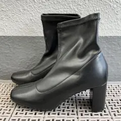 プ*ん様 GRLグレイル ストレッチレザーショートブーツ 黒23.5