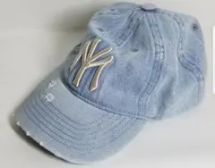 NYロゴ刺繍デニムキャップ