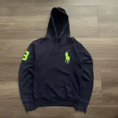 Polo Ralph Lauren パーカー ビックポニー ネイビー XS 短丈