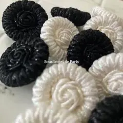 レトロボタンまとめ売り◆ヴィンテージ◆昭和レトロ◆ラメ入りコードボタン◆白◆黒