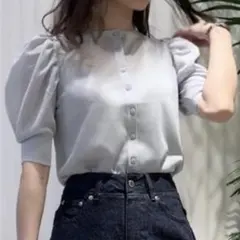 SNIDEL スパークルシアーハーフスリーブカーディガン