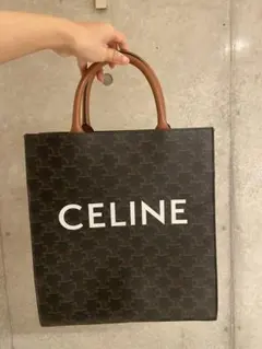 CELINE ロゴトートバッグ ブラウン/ブラック