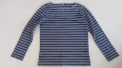 無印良品 ReMUJI 藍色 染めなおした服 ボーダー カットソー L