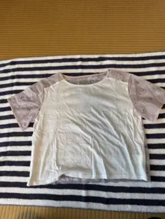 Khaju 花柄刺繍 半袖Tシャツ ホワイト/ピンクのサムネイル