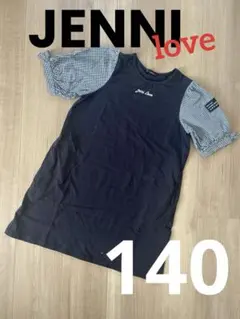 ジェニィラブ【140】半袖 ワンピース 黒 ギンガムチェック JENNI