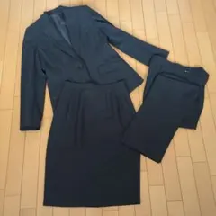 フォーマル ビジネス スーツ 上下 3点セット Lサイズ 42 黒 レディース