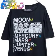 Sailor Moon セーラームーン 公式 半袖Tシャツ 黒 アニメ メンズL
