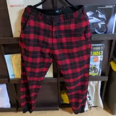 HARE レッド ブラック チェック柄 ハーフパンツ Mのサムネイル