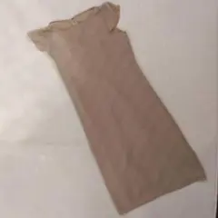 《 コムサイズム 》フレンチスリーブ ワンピース かわいい サンドカラー M