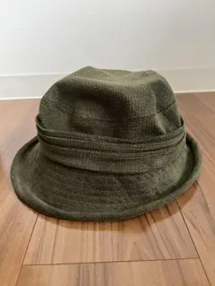 水野ミリナー　人工皮革ECSANE オリーブグリーン バケットハット
