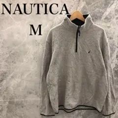 【美品】NAUTICA ハーフジップ グレー 00s グレー ワンポイントロゴ