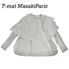 ◇希少◇美品◇マサキマツシマ◇半袖デザインブラウスシャツ◇白 