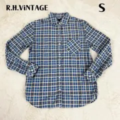 ロンハーマンヴィンテージ ネルシャツ チェック 青 Sサイズ