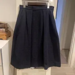 ZARA ミドル丈スカート　紺　Mサイズ